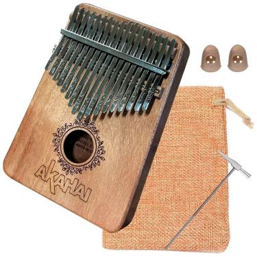 Imagem de Kalimba Profissional Akahai 17 Notas Okoume Com Bag