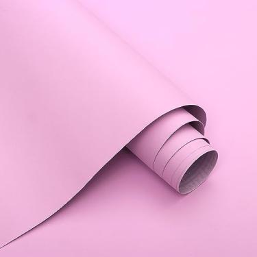 Imagem de Micpolo Papel de parede rosa de 39,9 cm x 1,000 cm - Papel de contato lavanda autoadesivo para armários, revestimentos de parede, móveis, rolo de vinil de bancada