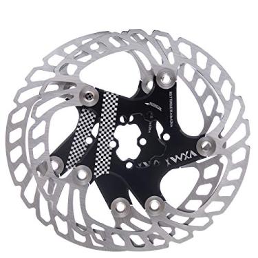 Imagem de Rotor de freio a disco de bicicleta YBEKI 140 mm, 160 mm, 180 mm, 203 mm, rotor de freio com 6 parafusos para rotores de bicicleta de bicicleta de bicicleta de bicicleta de aço inoxidável MTB BMX (preto, 180)