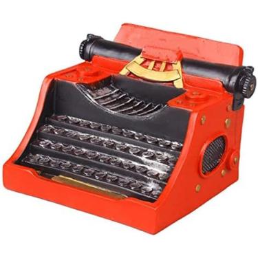 Imagem de Modelo de máquina de escrever vintage, teclado manual de máquina de escrever, para presentes de aniversário, natal, festival, adereços de fotografia, vermelho