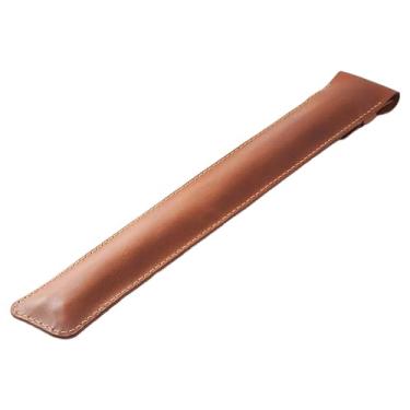 Imagem de kowaku Bolsa de armazenamento de baquetas, estojo de couro portátil para baqueta, bolsa para baqueta para clube, viagem, solo, festa, músico, marrom