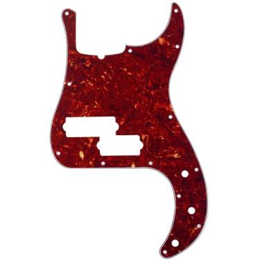 Imagem de Musiclily Pro 5 Cordas 13 Furos Escudo Baixo Contemporâneo Pickguard para Fender Americana Precision Bass, 4 Camadas Vintage Tortoise