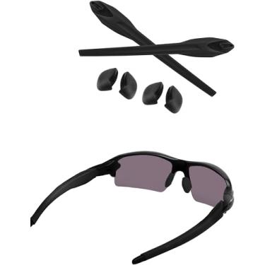 Imagem de Bowyer 1 par de kits de borracha de substituição compatíveis com óculos de sol Oakley Flak 2.0/Flak 2.0 XL - Preto