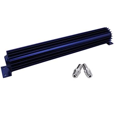 Imagem de Refrigerador trans de transmissão de passagem dupla de alumínio com aletas azuis de 45,7 cm - Universal de linha dupla