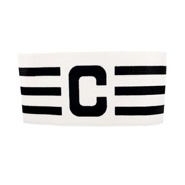 Imagem de Faixa de Capitão Braçadeira de Futebol Branca e Preta Estilo Boleiro