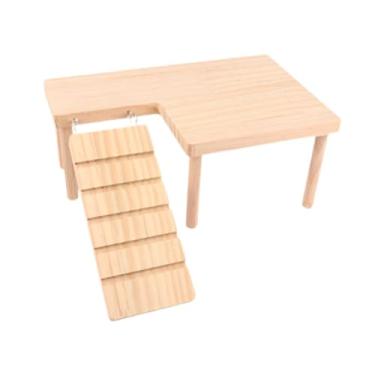Imagem de Generic Plataformas de madeira para hamster, playground de brinquedo com escada de escalada, plataforma de escalada para animais pequenos, para camundongo,