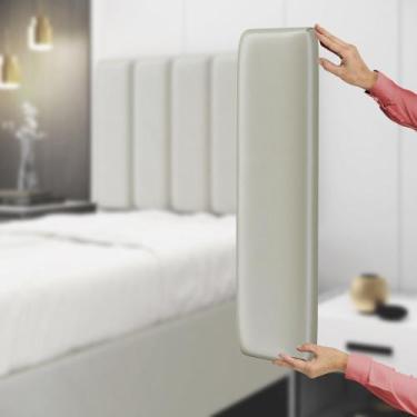 Imagem de Painel Modulado Nashira 140 Veludo Aradecor, Bege, CASAL PADRãO