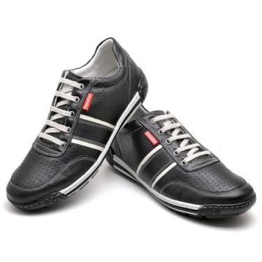 Imagem de Sapatênis Casual Conforto Couro Preto - Youth Class, Masculino, 42, Pr