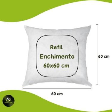 Imagem de Kit 6 Enchimentos Refil Almofada 60x60 Fibra Siliconada 450g - bambuso