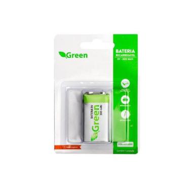Imagem de Bateria 9v Recarregável de Alta Capacidade - 300MAH - GREEN, 013-9300
