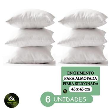 Imagem de Kit 6 Almofadas Refil Enchimento Recheio De Silicone 45x45cm - bambu s
