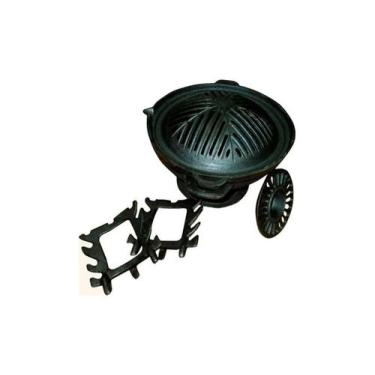 Imagem de Fogareiro/churrasqueira Gengiskan Simples 3 Peças - 31cm - Rig Fundido