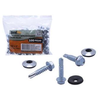 Imagem de Parafuso Auto-Brocante para Telhas 12 mm. - 5.5 mm. Pct 100 pçs - Best