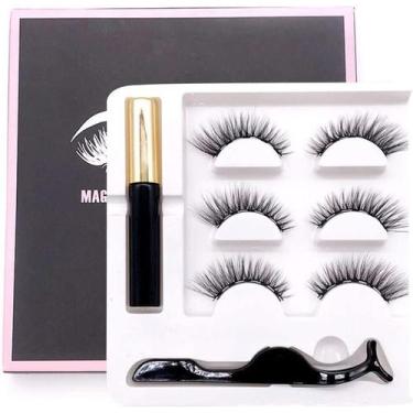 Imagem de Conjunto 3 Pares Cílios Postiços Magnéticos Máscara - Bc Bora Colega S