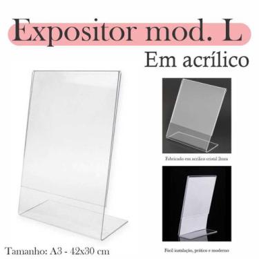 Imagem de 5 Display L Expositor 42X30 Acrílico Cardápio Pix Qr A3 Ver - Indústri