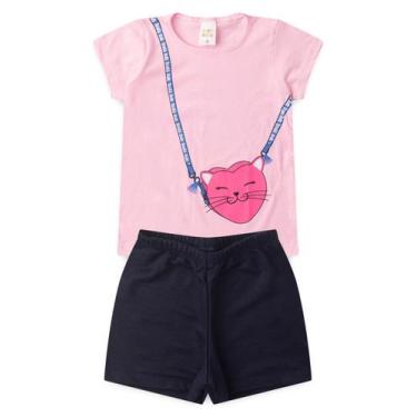 Imagem de Conjunto para meninas verão estampa bolsa rosa claro - Scott Kids, 2