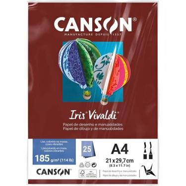 Imagem de Pct Papel Iris Vivaldi 25fls A4 185gr Canson Escolha a Cor, CRENA