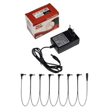 Imagem de Kit Fonte 9v 2a 18w + Cabo Extensor Alimentação 7 Pedais MXT