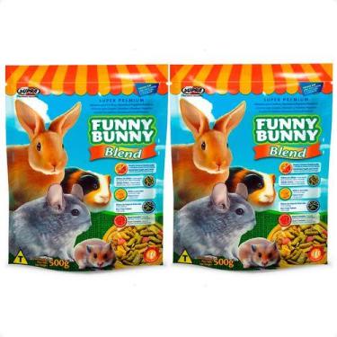 Imagem de 2 Ração Funny Bunny Blend Coelhos E Pequenos Roedores 500 G