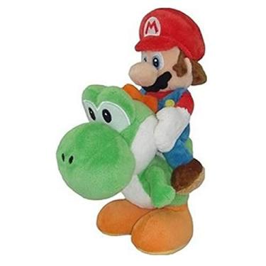 Imagem de Mario Brothers Pelúcia Mario Sentado No Yoshi 20cms Oficial Nintendo