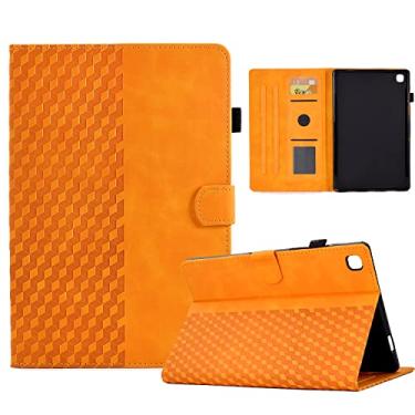 Imagem de Varohix Capa para Samsung Galaxy Tab S6 Lite 2022/2020 10,4 polegadas SM-P610/P613/P615/P619 Capa magnética de couro PU com suporte para cartão com suporte de caneta S para Samsung S6 Lite, laranja