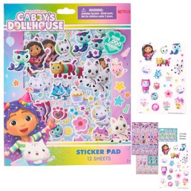 Imagem de Gabby's Dollhouse Sticker Book Set, 12 Sheets with 1000+ Puffy Stickers Gabby, Mericat, Cakey, Pandy Paws