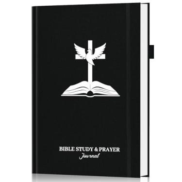 Imagem de SIMSIMY Diário de estudo bíblico e diário de oração, rastreador de leitura da Bíblia, diário de mapeamento de versículos, planejador devocional cristão guiado, caderno de notas de igreja, presentes