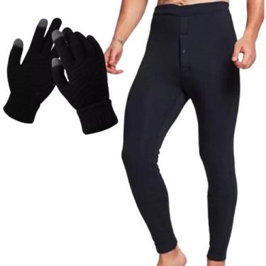 Imagem de Kit Calça Térmica Frio Inverno Atoalhada Segunda Pele + Luva - LONTCHI