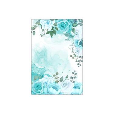 Imagem de Painel De Festa Vertical 1,50 x 2,20 - 15 Anos Floral Azul Esverdeado 