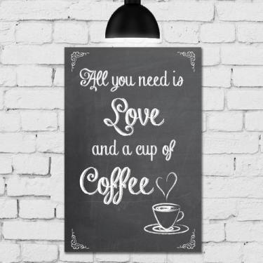 Imagem de Placa Decorativa MDF Café e Amor 30x40 - Quartinhos