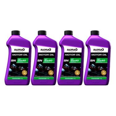 Imagem de Kit 4 óleo para motor carro sae sn 5w40 sintético radnaq