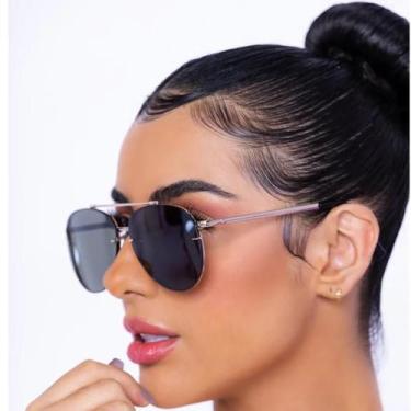 Imagem de óculos aviador de sol clássico - sem marca, Dourado, Preto, sem/case