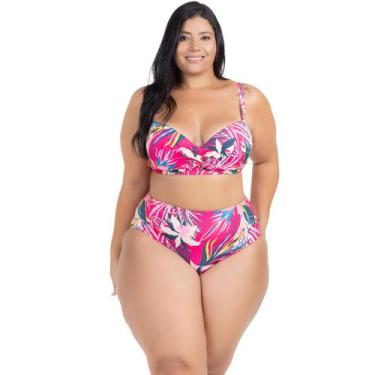 Imagem de Biquini Plus Size Feminino Com Saia de Abotoar 2 em 1 Praia - HYPE MOD