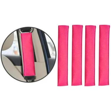 Imagem de Kit 04 Capa Cinto Segurança Adulto E Infantil Rosa Renault - Dricar