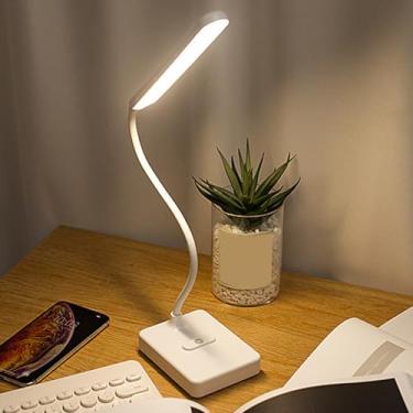 Imagem de Lâmpada de Mesa LED, Controle de Toque de Lâmpada de Leitura Amigável para Dormitório de Viagens de Trabalho (Versão de plug-in)