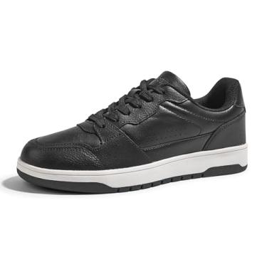 Imagem de LUCKY STEP Tênis masculino moderno com cadarço casual cano baixo antiderrapante tênis skate basquete caminhada, Preto, 44