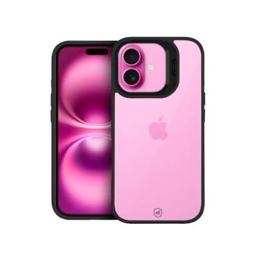 Imagem de Gshield Capa Case Capinha Gravity em Policarbonato com Protetores de Lente e Alça Kick Stand para (Preta, iPhone 16 Plus)