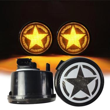 Imagem de Xiamenzcx Luz de seta frontal LED Je ep Wrangler, luz de pisca-pisca frontal para churrasqueira, lâmpada âmbar estrela para JK 2007-2017, lente fumê J026-5