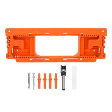 Imagem de Gabarito do Localizador de Dobradiças Porta Com Material ABS, para Corte e Instalação de Precisão, Adequado para Vários Tipos de Dobradiças, 8 Tamanhos a 6 Polegadas de