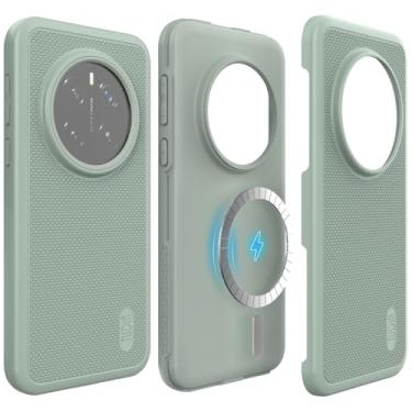 Imagem de TUDIA Capa DualShield Grip projetada para Honor Magic 7 Pro 5G (2025), [MergeGrip] Capa de telefone resistente à prova de choque de camada dupla à prova de choque fina resistente (Lírio Verde,