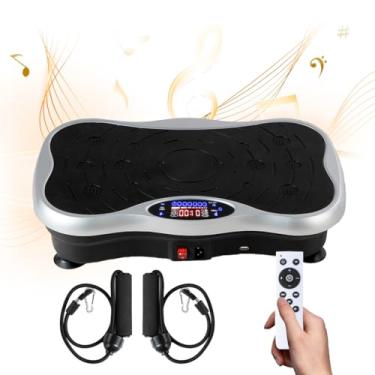 Imagem de Tenrry Máquina De Exercícios De Placa Vibratória Para Treino De Corpo Inteiro - Plataforma Vibratória Para Condicionamento Físico Em Casa Com Faixas De Resistência - Melhora A Circulação, Tônus Musc