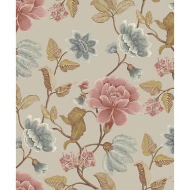 Imagem de Papel De Parede Icon Floral Cinza E Rosa Ic3116 - Grandeco