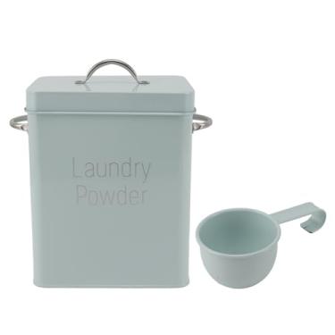 Imagem de Recipiente de Metal para Lavanderia, Grande Capacidade, Material Metálico, Com Alças, Com Colher, Uso Versátil para Detergente para Roupas, Arroz, Ração para Animais de Estimação