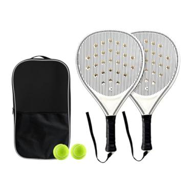 Imagem de rockible Patdle Tennis Racquet Surface de fibra de carbono SLIP NÃO SLIP com RACTELA de PADELO DO CORE de ESPOMA EVA para crianças adultos crianças, 2 Rackets W Ball Bag
