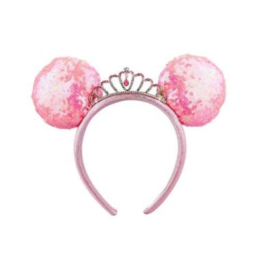 Imagem de Tiara Rosa Coroa Princesa Orelhas Minnie Disney - Taimes
