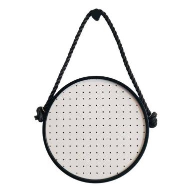 Imagem de Pegboard Adnet Branco Corda Preta Fundo Branco 40Cm