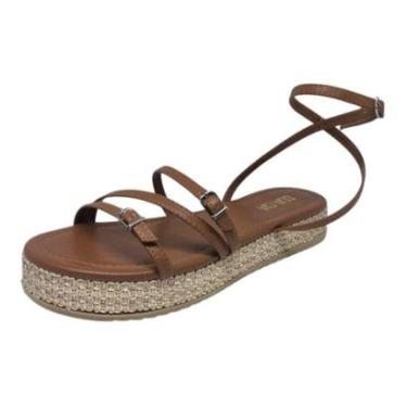 Imagem de Sandalia Feminina Flatform Conforto Tiras Ajustáveis Sua Cia-Feminino