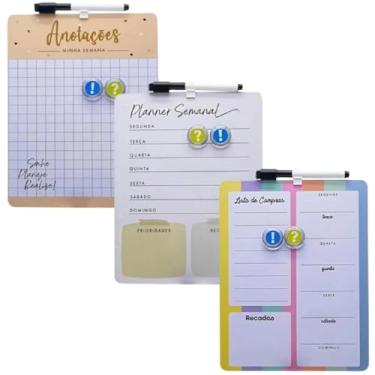 Imagem de 3 Quadro Lousa Magnética Planner Anotações Compras
