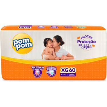 Imagem de Fralda Pom Pom Derma Protek Hiper 1 Pacote Tamanho XG C/ 60 unidades
