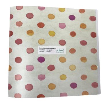 Imagem de Fichário estampado sortido 215x315 mm escolar – bolinhas aquarela